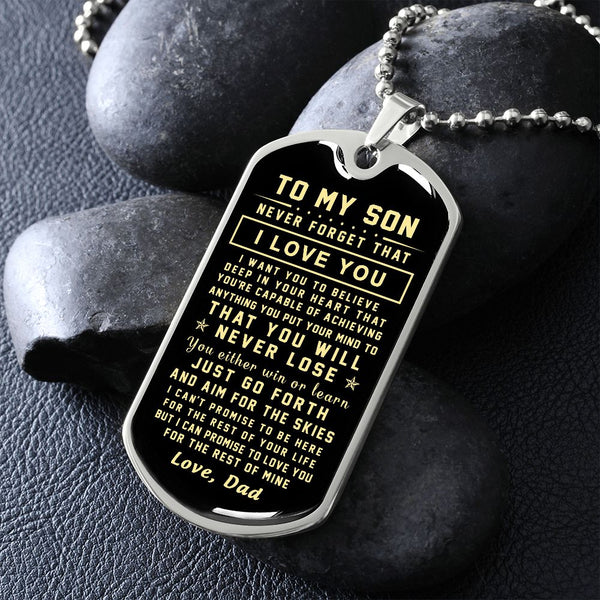 To My Son Gift From Dad | I Can Promise | Dog Tag Necklace