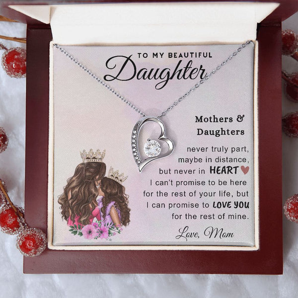 To My Beautiful Daughter From Mom | Proud Of You | Forever Love Necklace