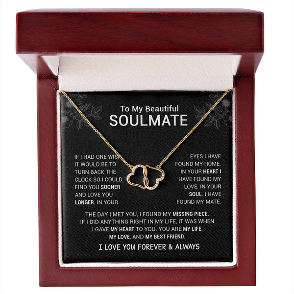 To My Beautiful Soulmate | I Have Found My Mate | Black Version | Everlasting Love Necklace