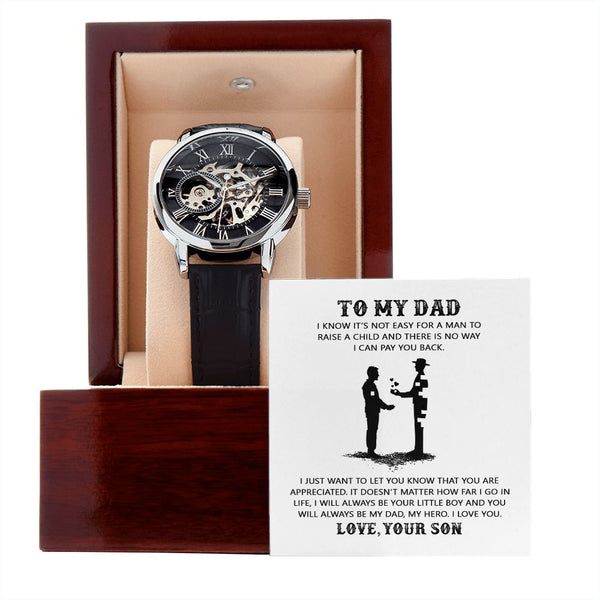 Dad I Can Pay You Back, Men's Openwork Watch, Father's Day Gift For Dad From Son