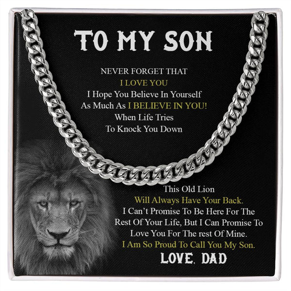 To My Son Gift From Dad | I Believe In You I Am So Proud Of | Cuban Link Chain