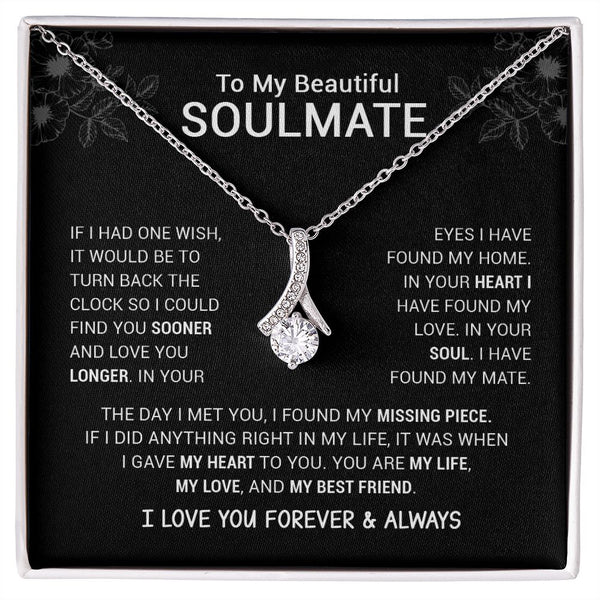 To My Beautiful Soulmate | You Are My Life My Love My Best Friend | Alluring Beauty Necklace