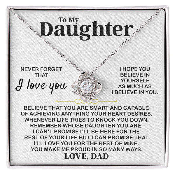 Daughter I Hope You, Love Knot Necklace