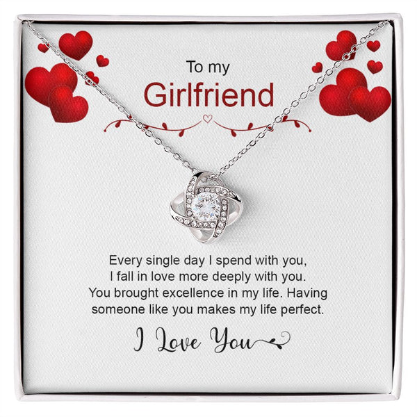 To My Girlfriend | Every Single Day I Spend With You | Love Knot Necklace