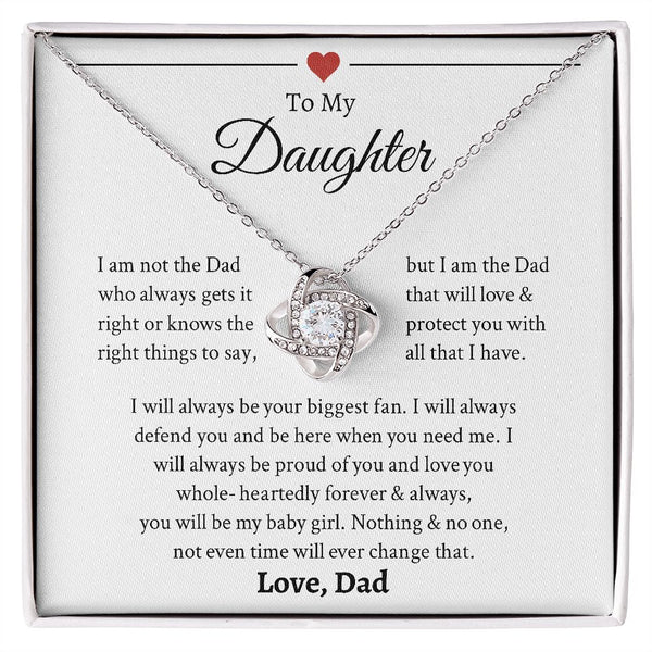 To My Daughter | I Will Always Defend You | Forever Love Necklace | Sentimental Gift For Daughter