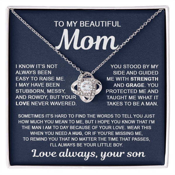 To My Beautiful Mom Gift From Son | How Much You Mean To Me | Love Knot Necklace