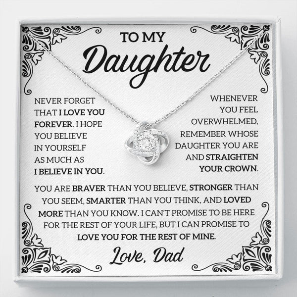 To My Daughter - Love You For The Rest Of Mine, Love Knot Necklace