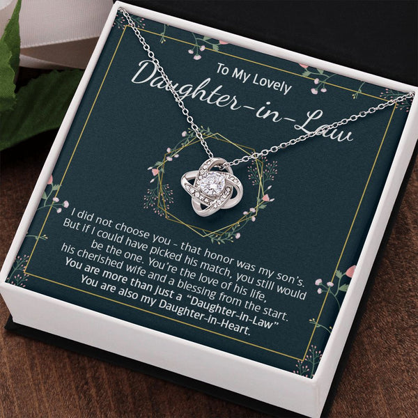 Daughter-In-Law Daughter In Heart, Love Knot Necklace, Gift Idea For Daughter-in-law