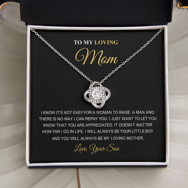 To My Loving Mom | You Are The World | Love Knot Necklace | Best Gift For Mom