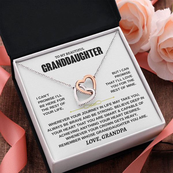 Beautiful Granddaughter Necklace | Deep In Your Heart | Gift for Granddaughter from Grandpa