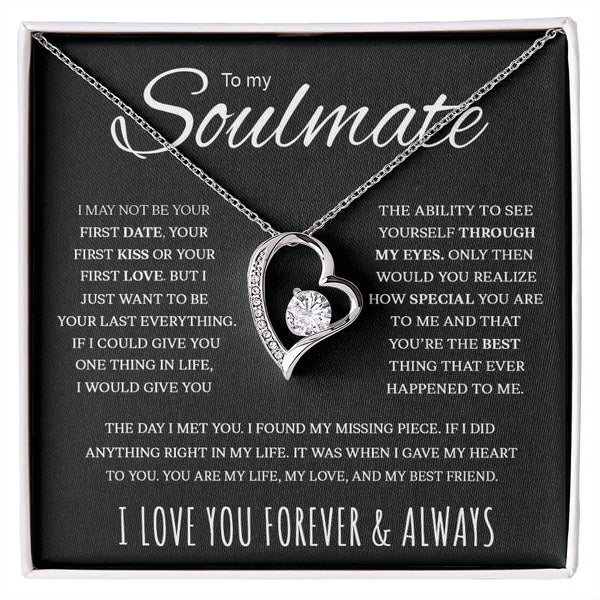 To My Soulmate | My Life My Love My Best Friend | Black Version | Forever Love Necklace