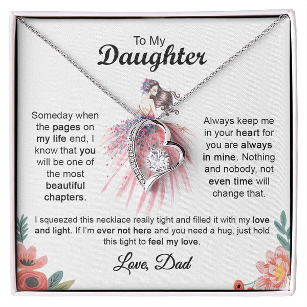 To My Daughter Gift From Dad | The Most Beautiful Chapters | Forever Love Necklace