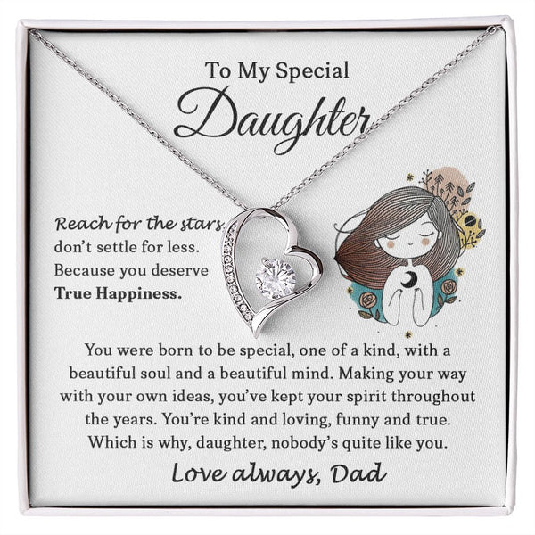 To My Special Daughter | Reach For The Stars | Forever Love Necklace