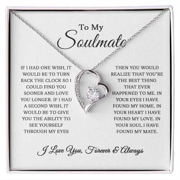 To My Soulmate In Your Eyes | Romantic Gift For Your Soulmate | Forever Love Necklace