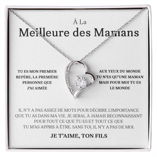 Collier Amour Éternel - À la meilleure des mamans - Je t'aime, ton fils