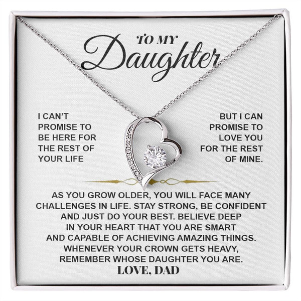 To My Daughter Gift From Dad | Be Confident And Just Do Your Best | Forever Love Necklace