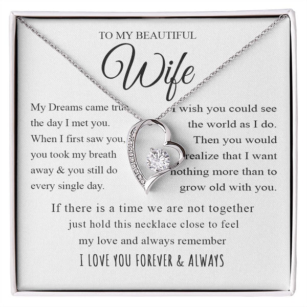 To My Beautiful Wife | My Dreams Came True | Forever Love Necklace