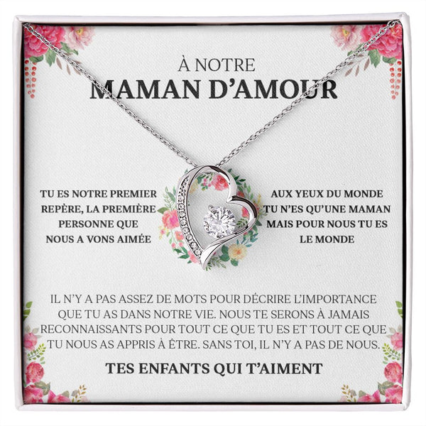 Collier Amour Éternel - À notre maman d'amour - Tes enfants qui t'aiment