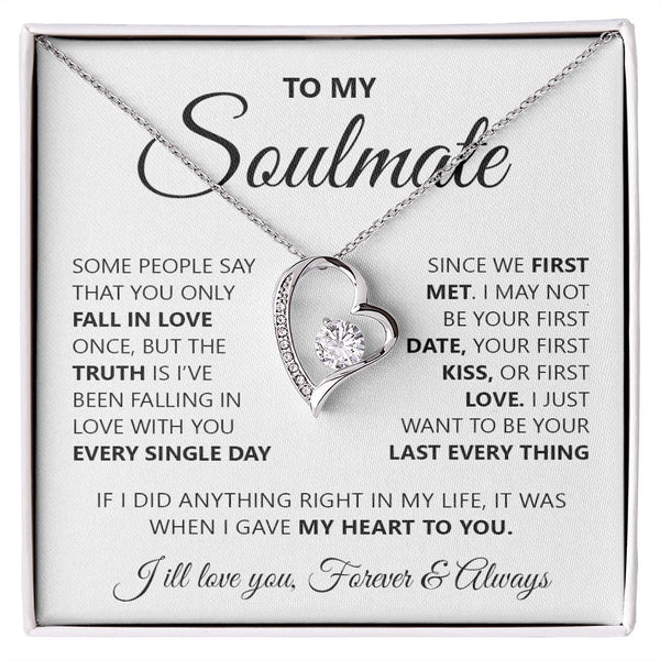 To My Soulmate Some People Say | Romantic Gift For Her | Forever Love Necklace