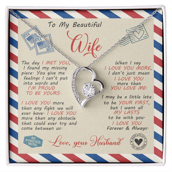 To My Wife - I'm Proud To Be Yours, Forever Love Necklace Gift