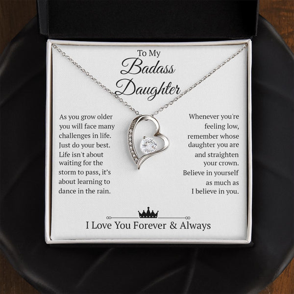 To My Daughter - Just Do Your Best, Forever Love Necklace