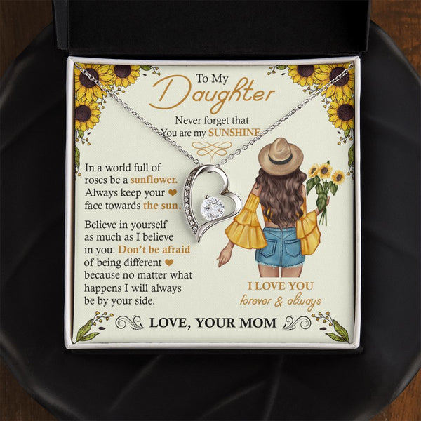 To My Daughter | My Sunshine | Forever Love Necklace | Gift for Daughter from Mom