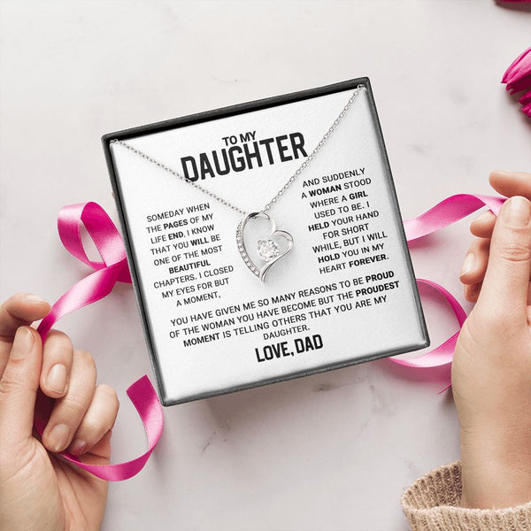 Daughter Proudest Moment, Forever Love Necklace, Gift For Daughter From Dad, Christmas Gift Idea.