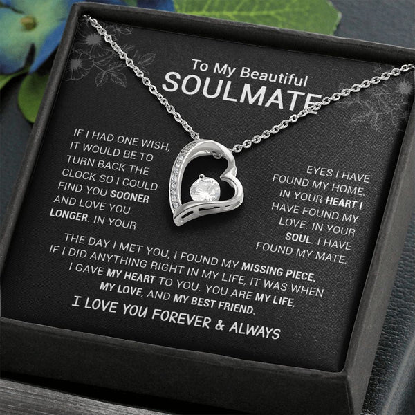 To My Beautiful Soulmate | I Have Found My Mate | Black Version | Forever Love Necklace