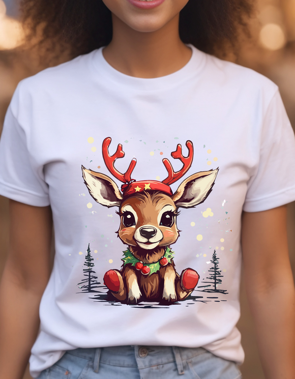 Cute Christmas Deer Holiday Cheer Tee