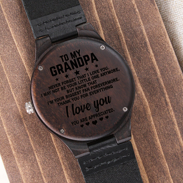 To My Grandpa | You Are Appreciated | Engraved Wooden Watch