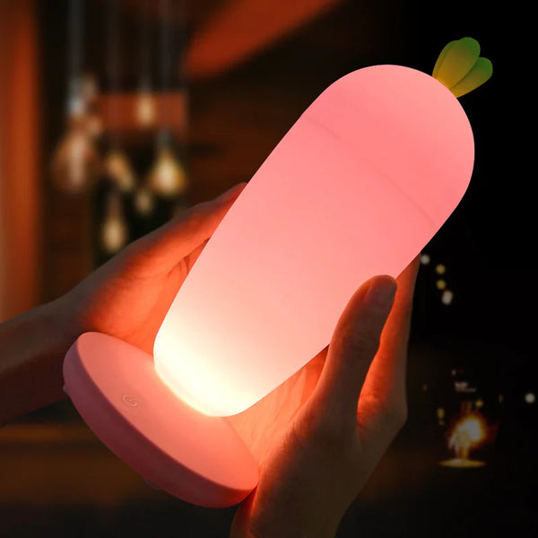 Adorable Carrot-Shaped Cartoon LED Night Lamp for Cozy Ambiance