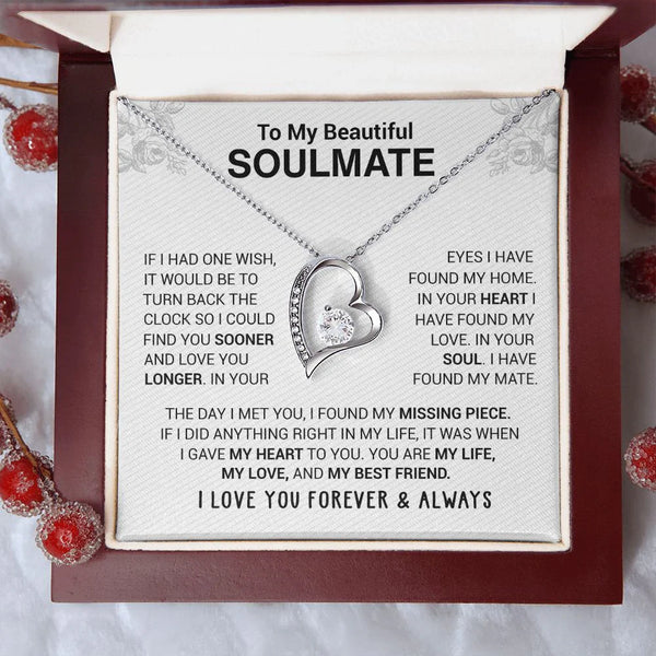 To My Beautiful Soulmate | In Your Eyes I Have Found My Home | Forever Love Necklace